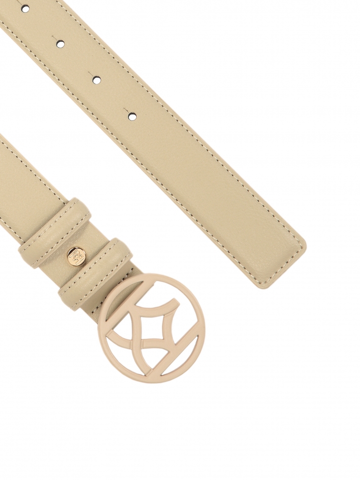 Cintura beige con grande fibbia monogramma di KAZAR  MANITA