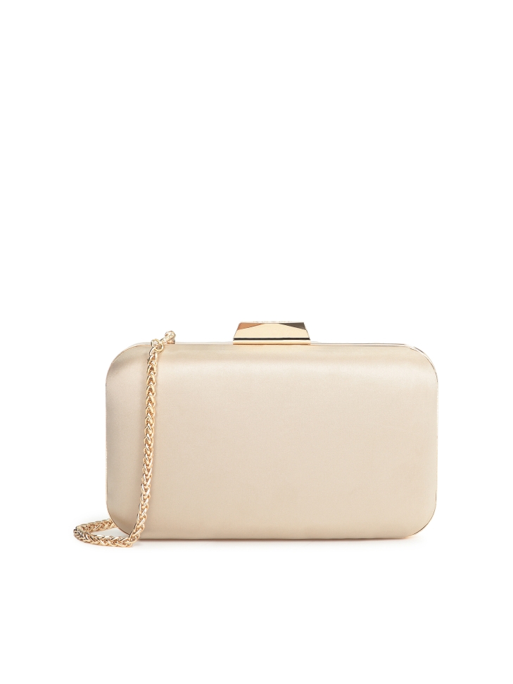 Borsa nuziale beige a forma di scatola rigida LOUISE