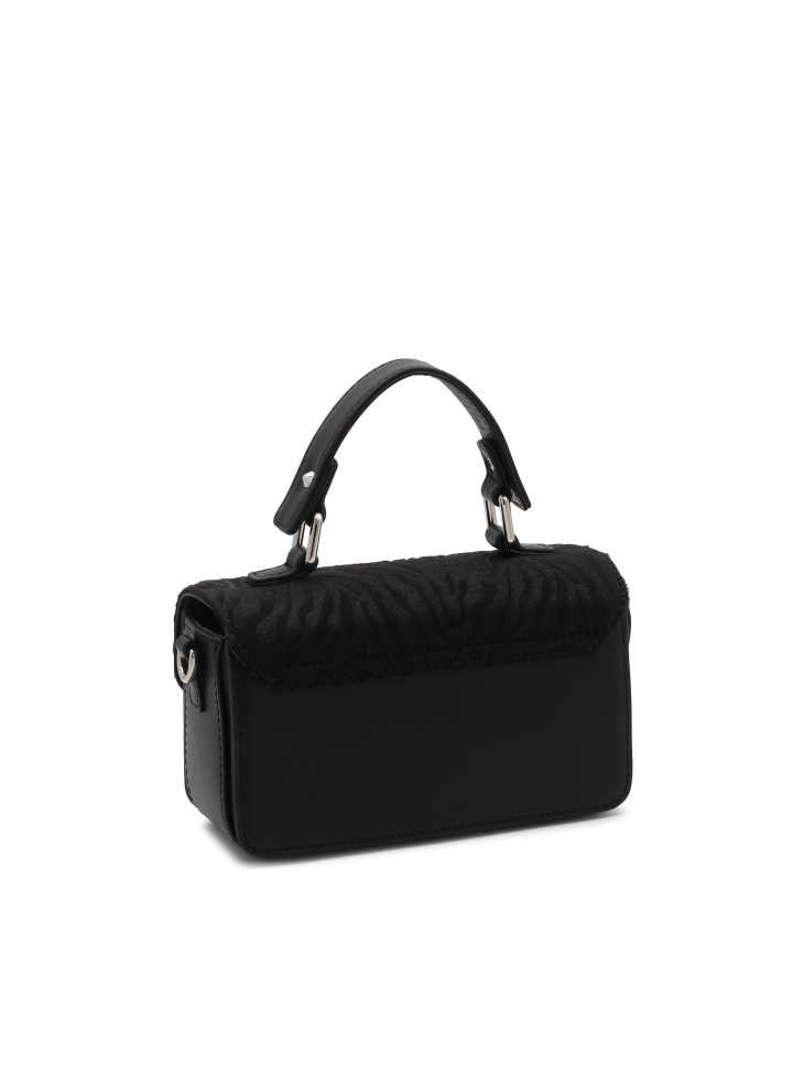 Borsa in setola nera con motivo zebrato SIDE