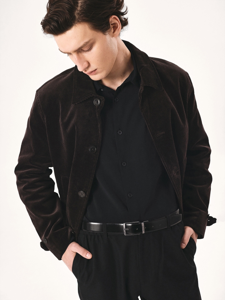 Cintura bifacciale marrone e nera GALERAS