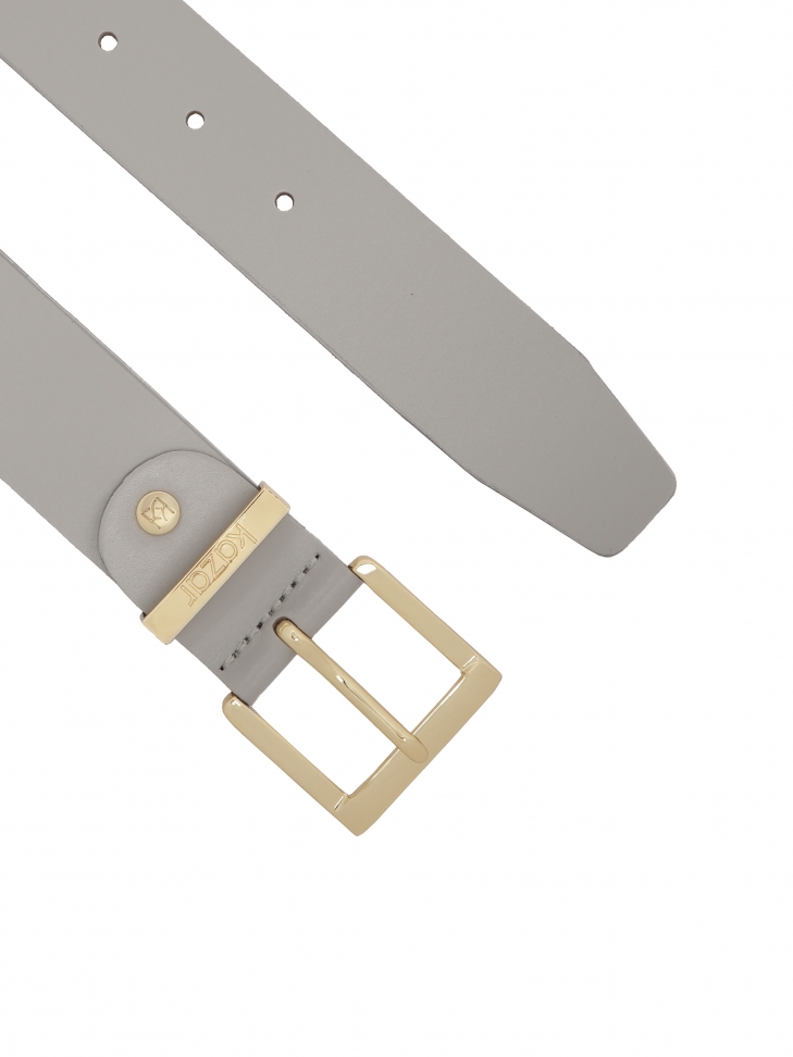Cintura in pelle grigia con fibbia dorata KALMA