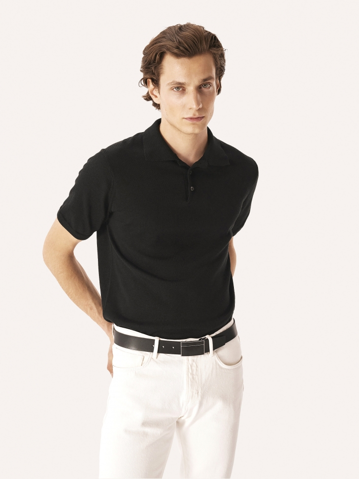 Cintura nera maschile LUCIANO