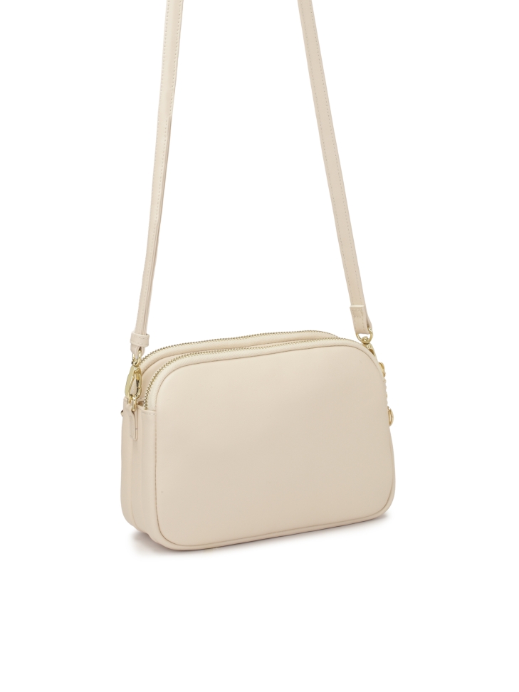 Borsetta a tre scomparti con cintura color crema RITA