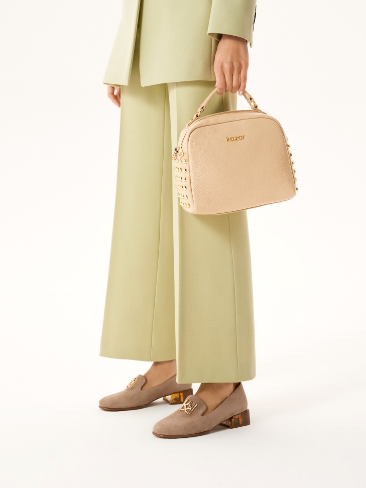 Scarpe in pelle scamosciata con tacco impreziosito HATTIE