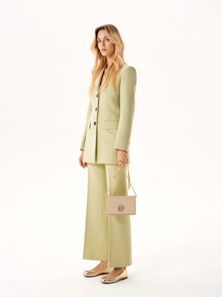 Borsa rettangolare in pelle con catena dorata POLI