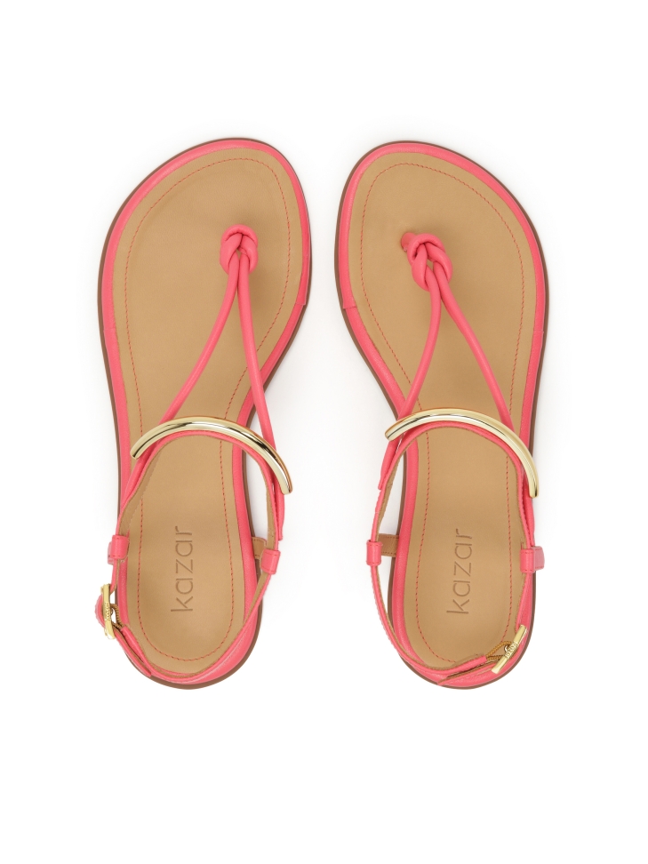 Sandali piatti rosa con decorazioni in metallo FRIDAY