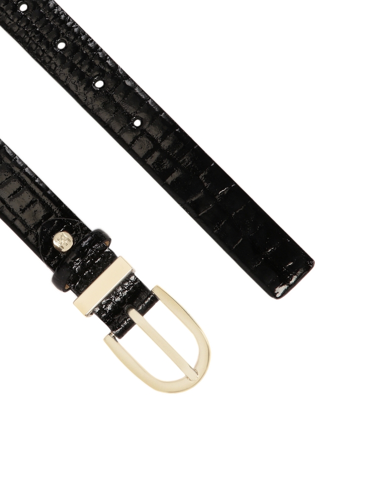 Cintura in vernice nera con stampa in rilievo CLARITA