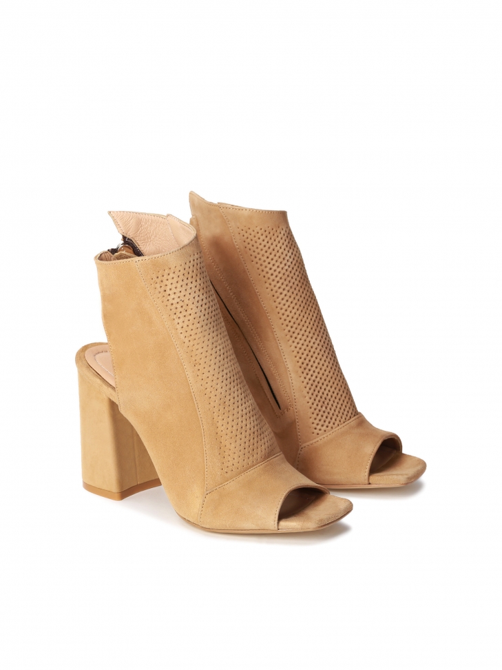 Stivali peep toe da donna, marrone chiaro IMANI