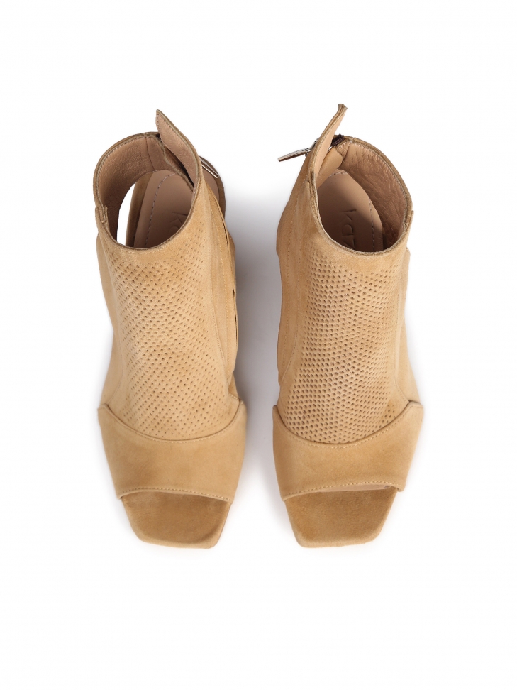 Stivali peep toe da donna, marrone chiaro IMANI