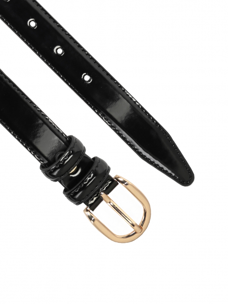 Elegante cintura da donna in vernice con fibbia sottile KEYA