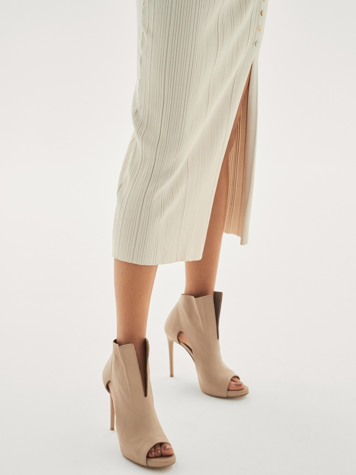 Stivali peep toe beige da donna KANA