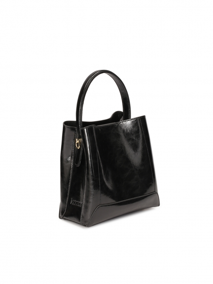 Elegante borsa in pelle nera pieno fiore  LAURIE S