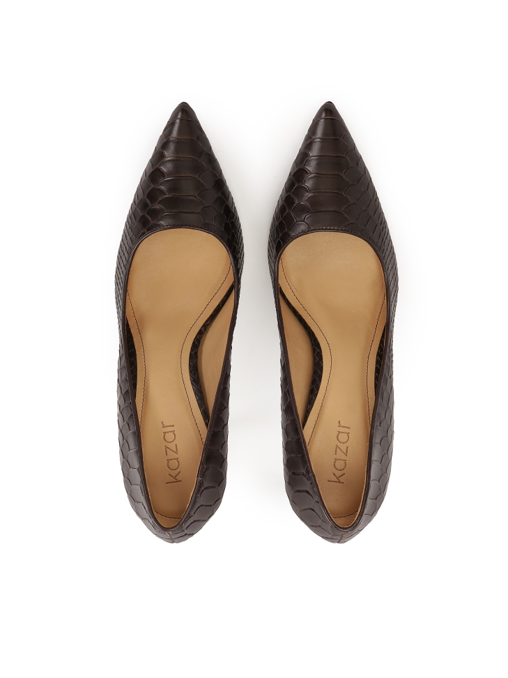 Décolleté marroni con motivo esotico NEW LUCIANA