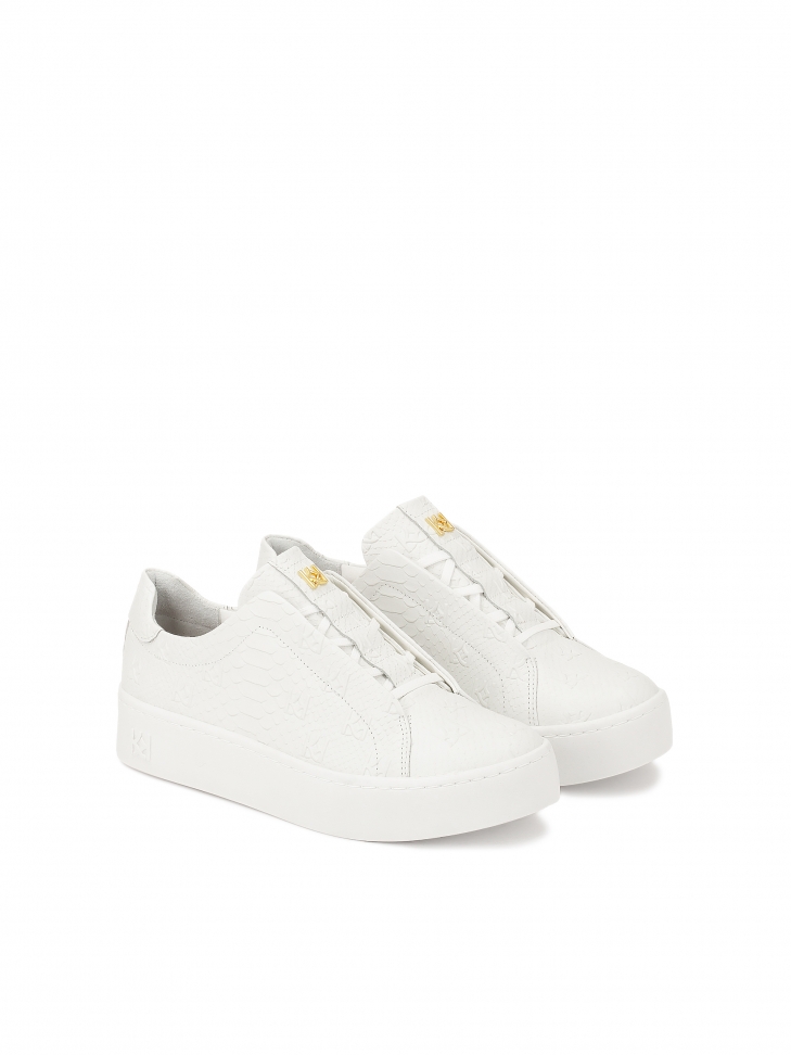 Sneakers bianche con monogramma KAZAR in rilievo MALIA