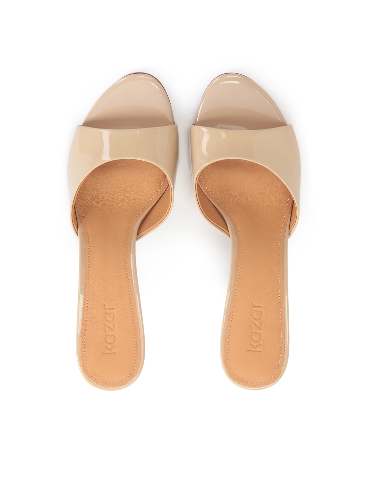 Mules con tacco alto in vernice AUDE