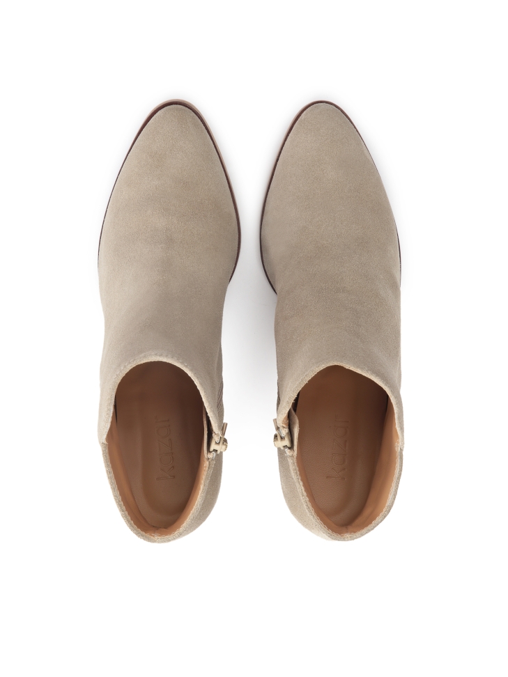 Stivali da cowboy in camoscio grigio con tacco in legno PERRIE