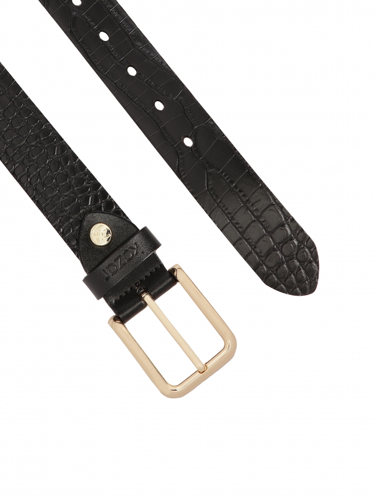 Cintura nera con motivo kroko in rilievo COSTILLA
