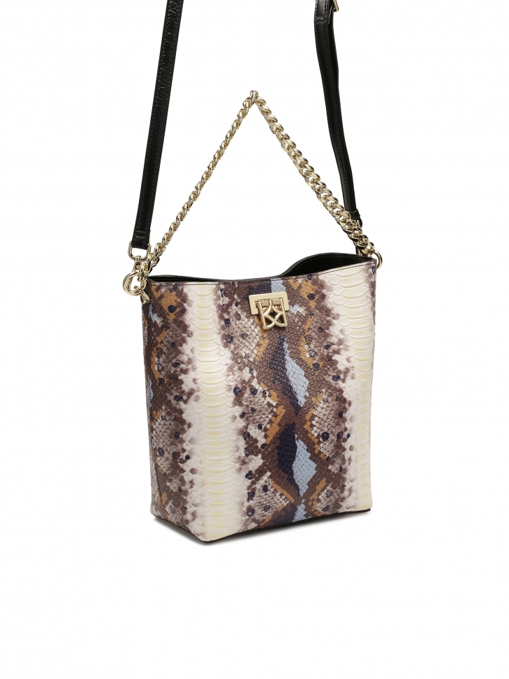 Borsa a mano con catena a fantasia multicolore LETI