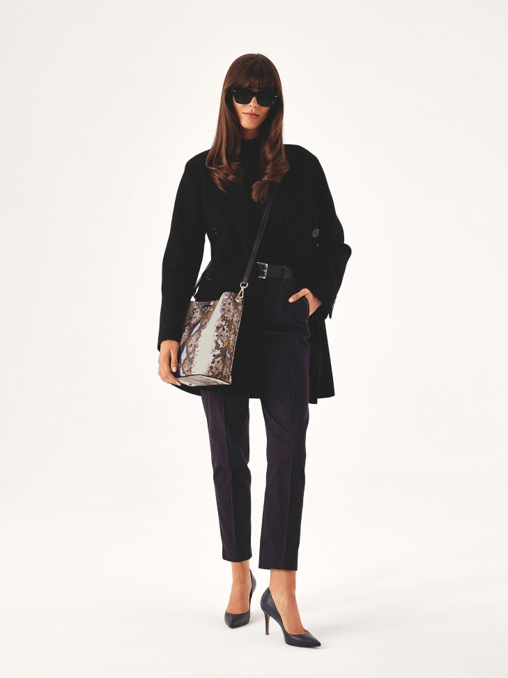 Borsa a mano con catena a fantasia multicolore LETI