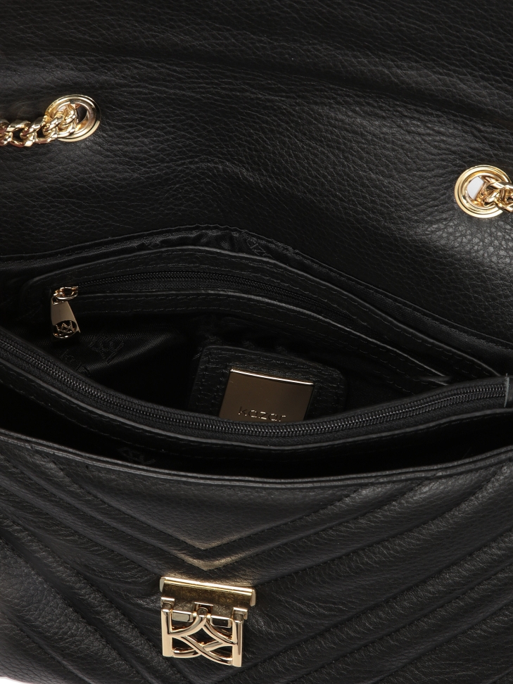 Borsa a tracolla nera classica con catena HALLIE