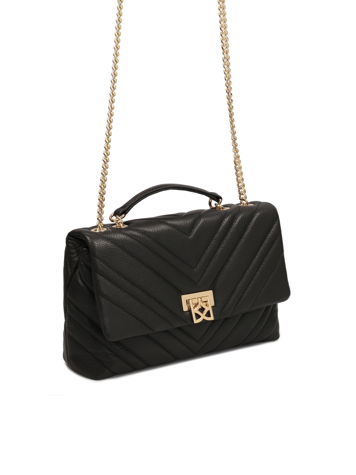 Borsa a tracolla nera classica con catena HALLIE