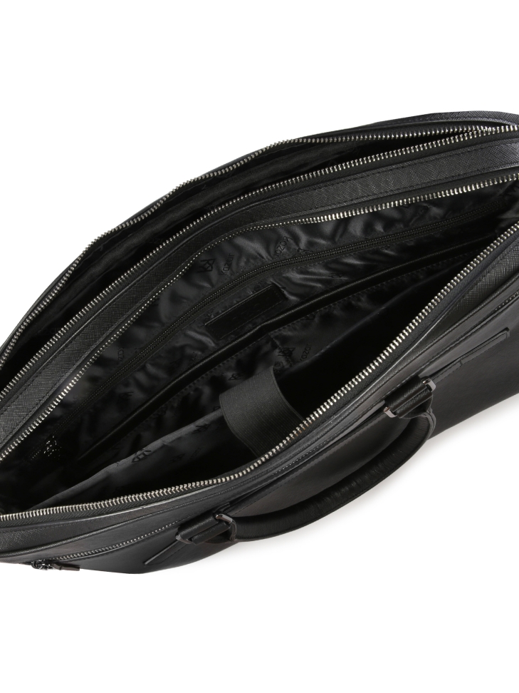 Cartella a mano e a spalla da uomo in pelle nera FRANCO