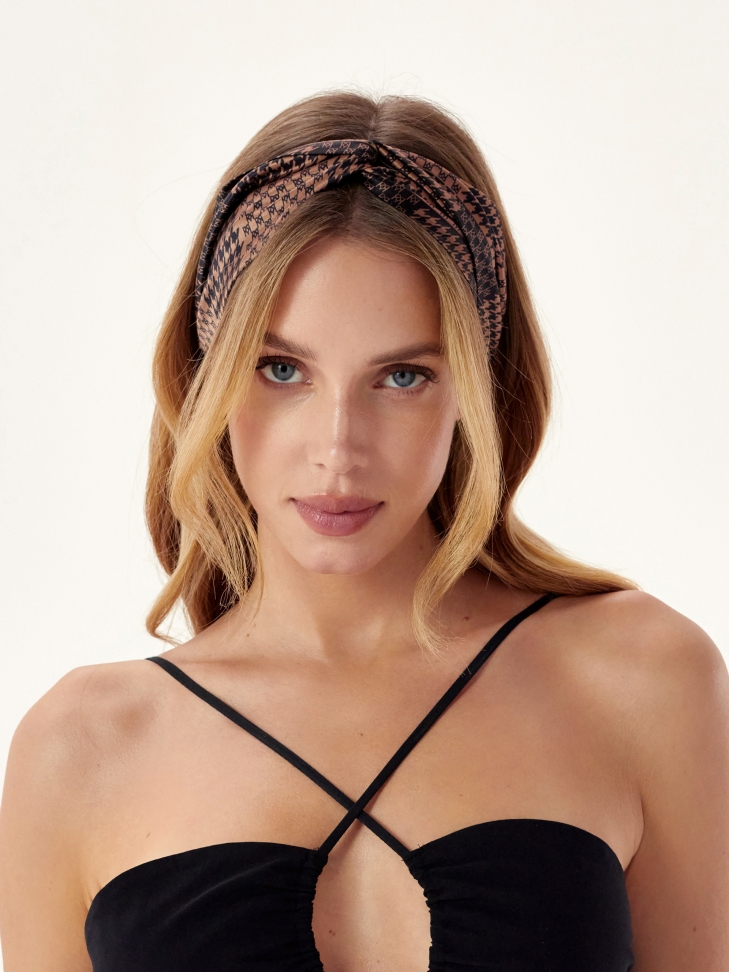 Fascia per capelli grigia con monogrammi KAZAR GENEVA