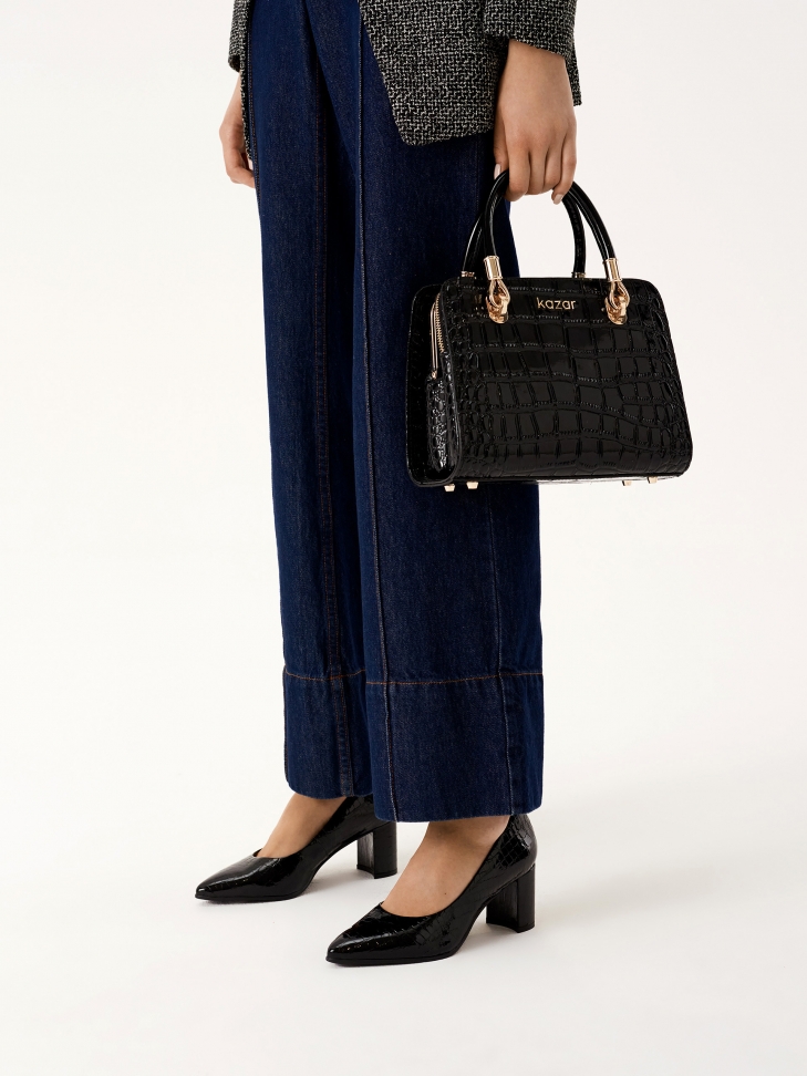 Décolleté in vernice goffrata DESTINY