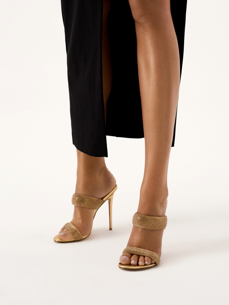 Mules con tacco e cinturini in glitter JOSEFINE