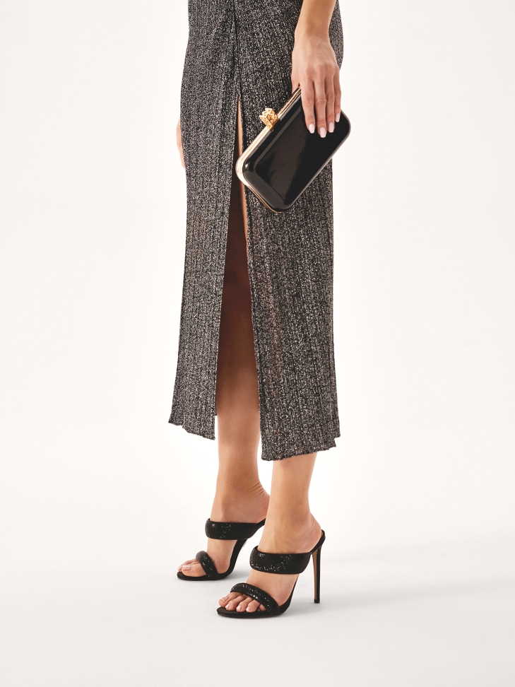 Mules su un sottile tacco a spillo con cristalli  JOSEFINE