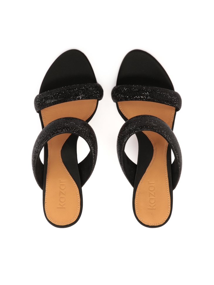 Mules su un sottile tacco a spillo con cristalli  JOSEFINE