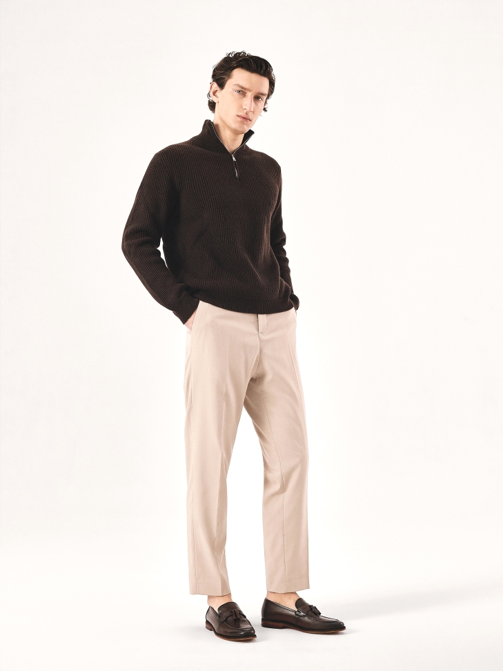 Mocassini in pelle marrone con nappe KOLOB