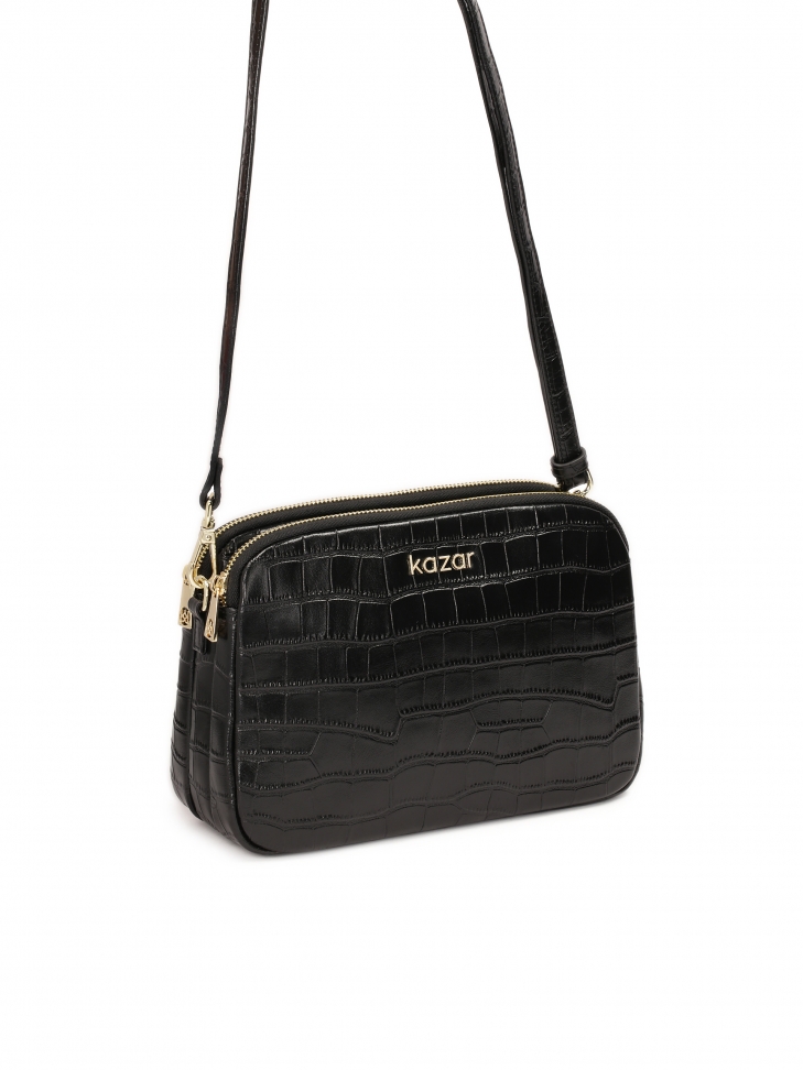 Borsa classica in pelle di coccodrillo nera NEW RITA