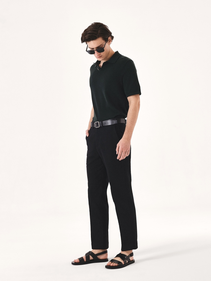 Sandali in pelle con fibbia nera JOSE