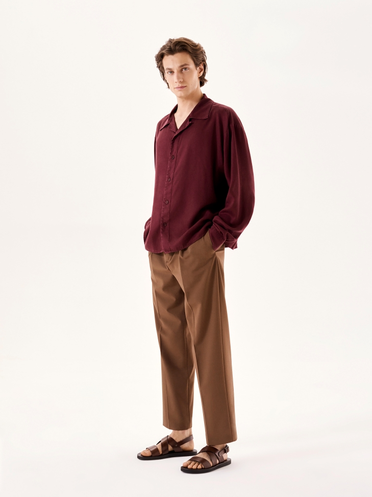 Sandali in pelle marrone con suola dritta JOSE