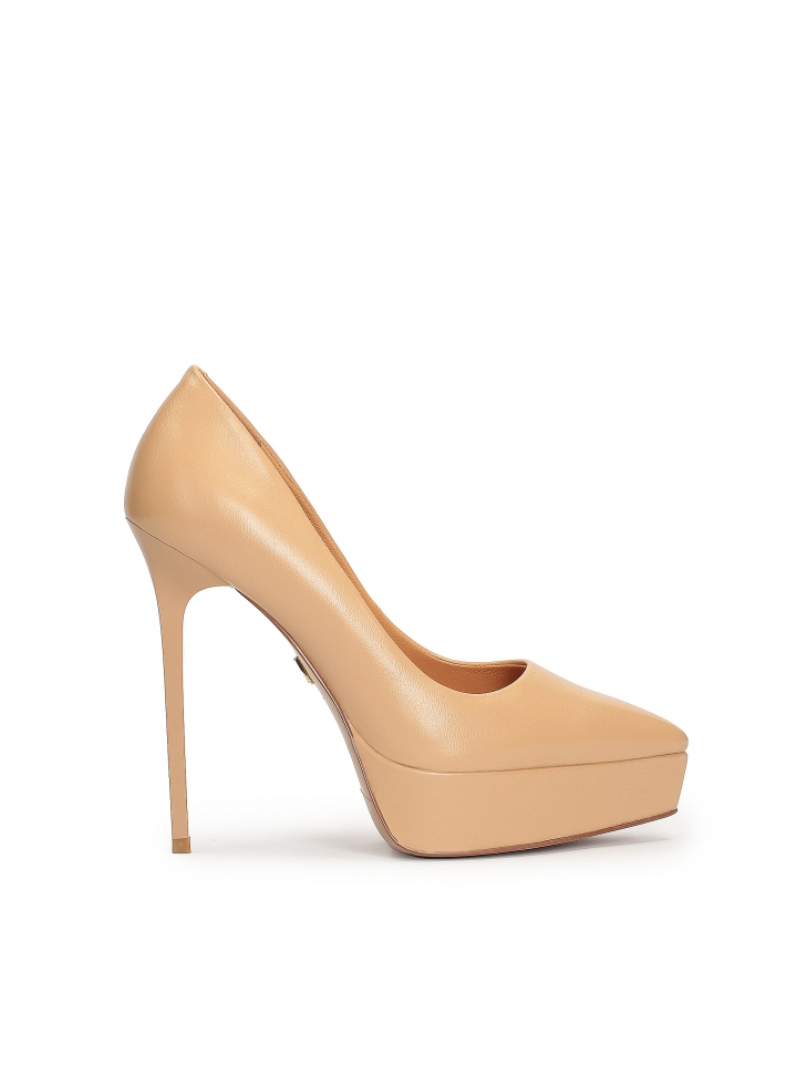Décolleté in pelle con tacco alto e plateau MADISON