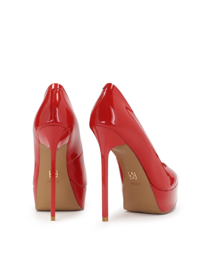 Décolleté con plateau in vernice rossa MADISON