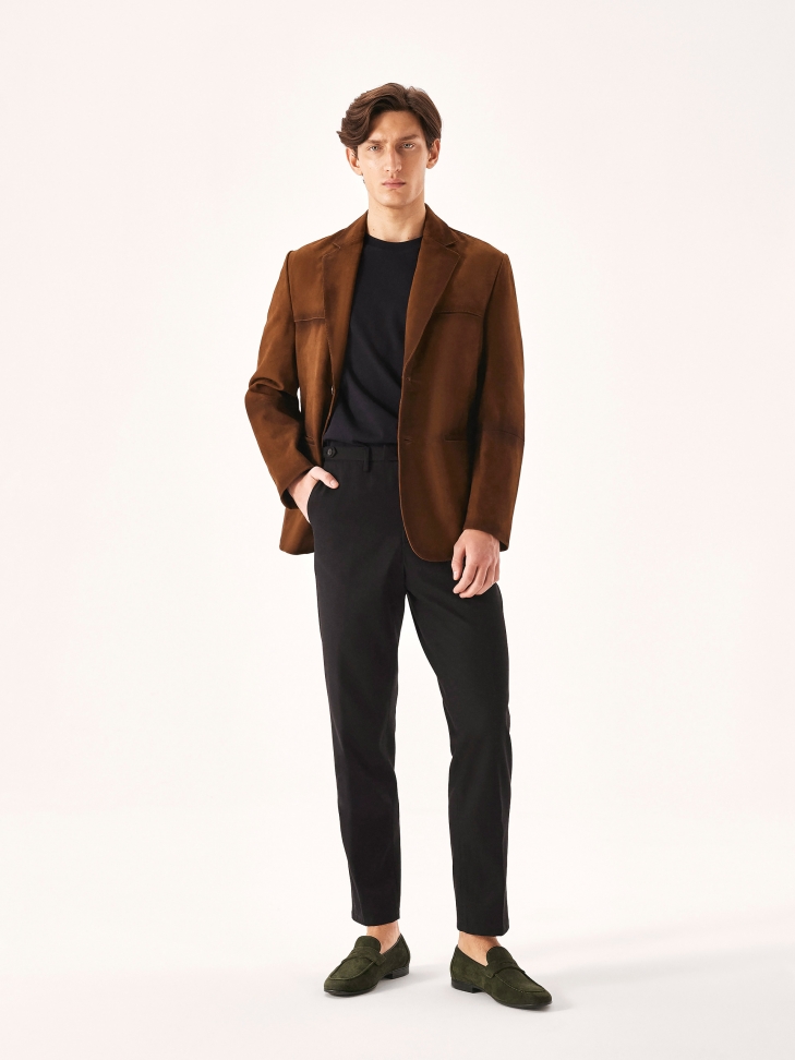 Mocassini in pelle scamosciata color kaki  ROKAS