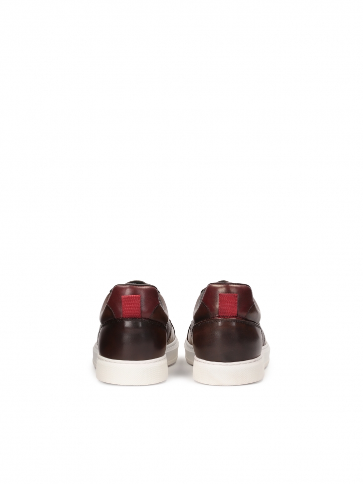 Sneakers in pelle marrone con suola bianca ALONSO