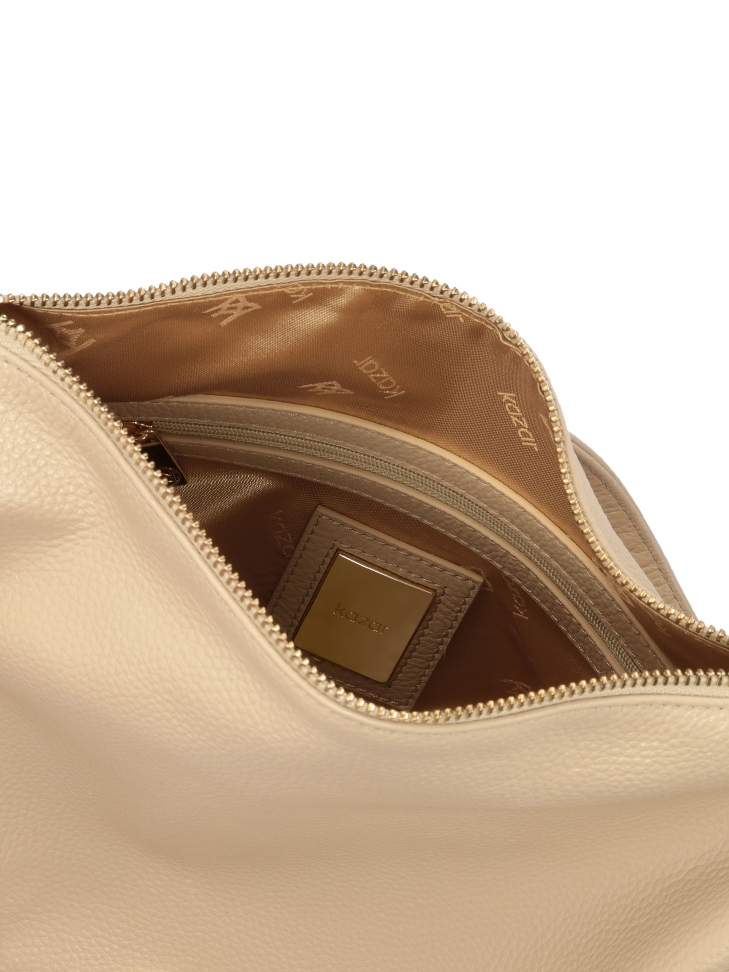 Borsa urbana in pelle di colore beige SEASON
