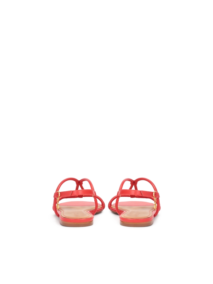 Sandali rossi con suola piatta e sporgenza GERI