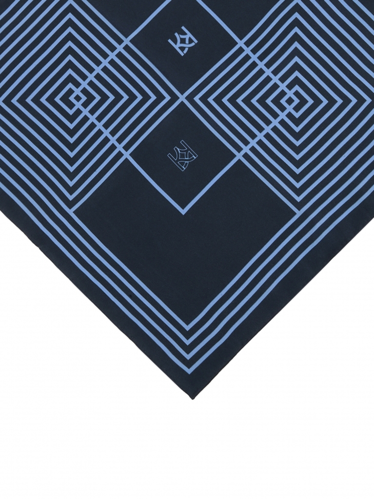 Quadro da taschino blu navy con motivi geometrici MACCURY