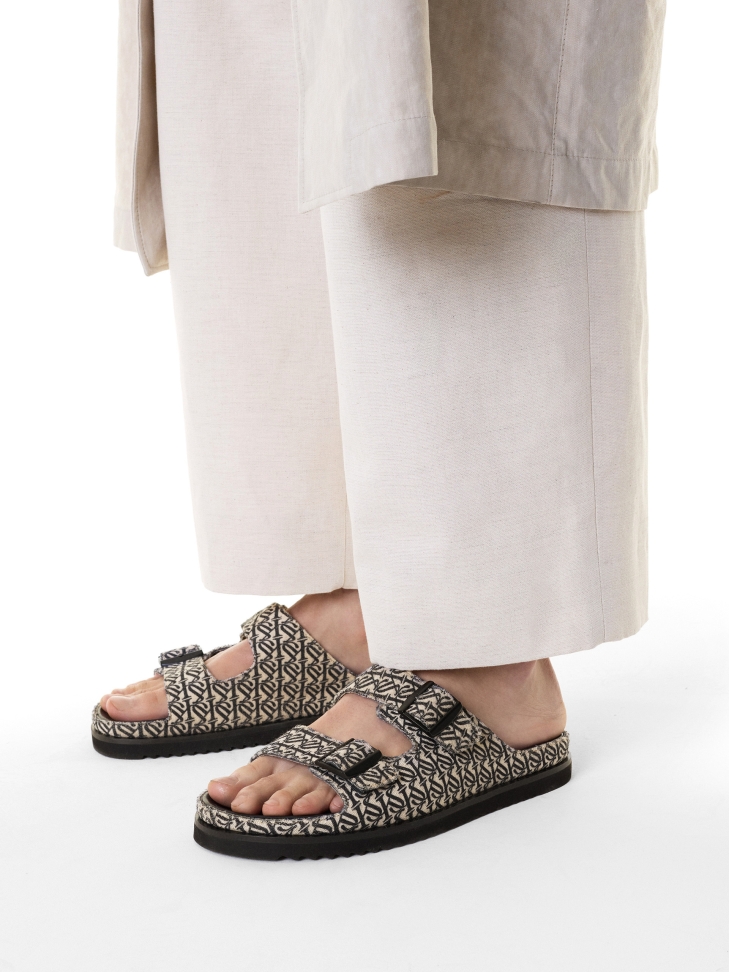 Scivoli in tessuto con motivo a logo KS JEFFERSON