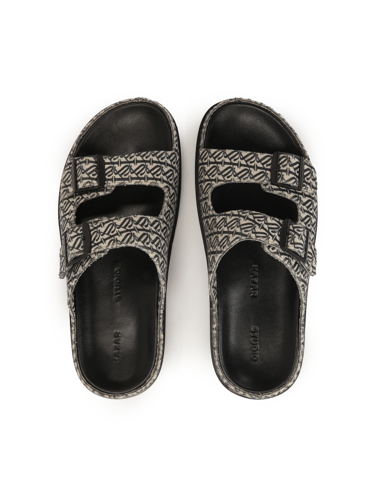 Scivoli in tessuto con motivo a logo KS JEFFERSON