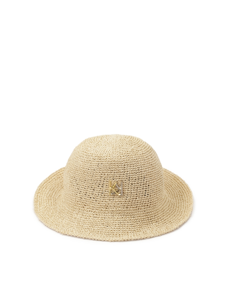 Cappello di paglia beige con monogramma LAGUNA
