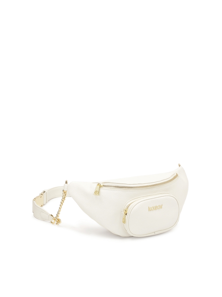 Borsa con cintura in pelle di colore bianco TEIDE