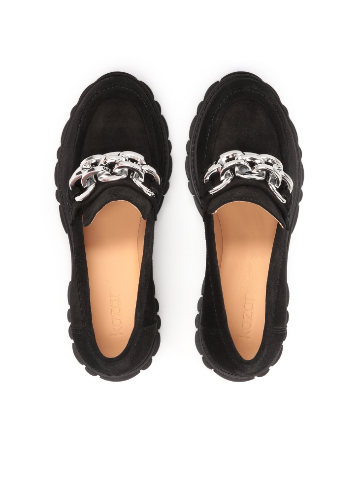 Scarpe in pelle scamosciata decorate con maglie di metallo SELVI