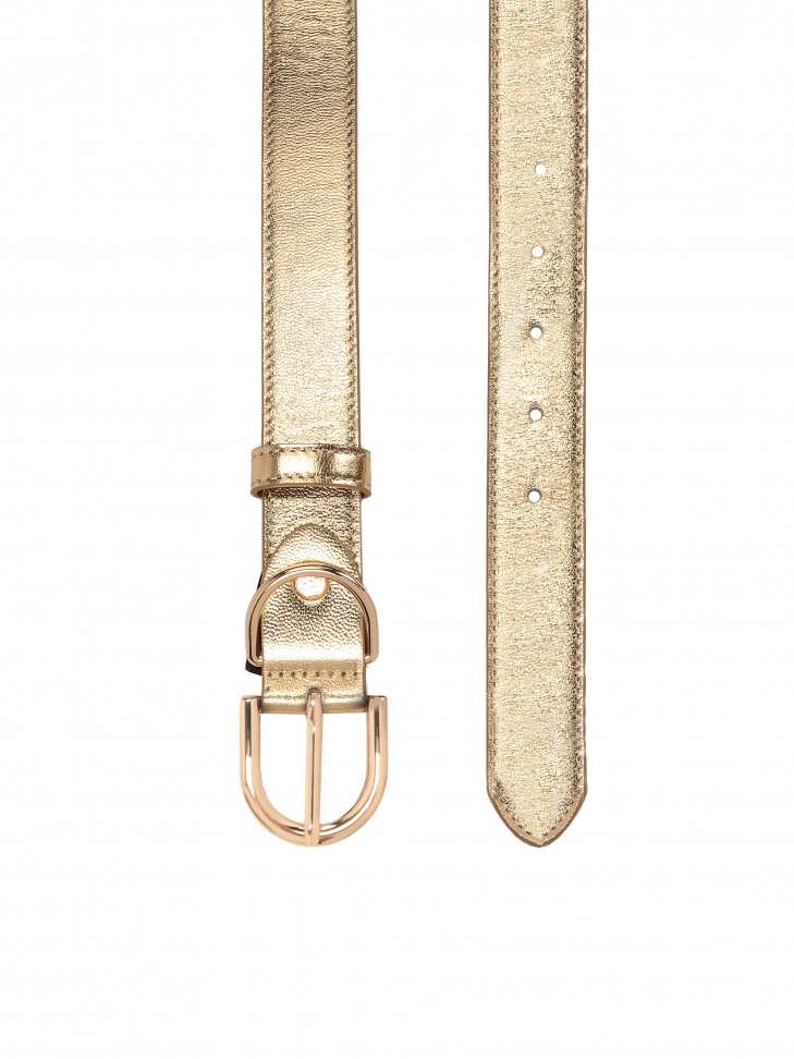 Cintura in pelle a grana liscia color oro  COOKIE