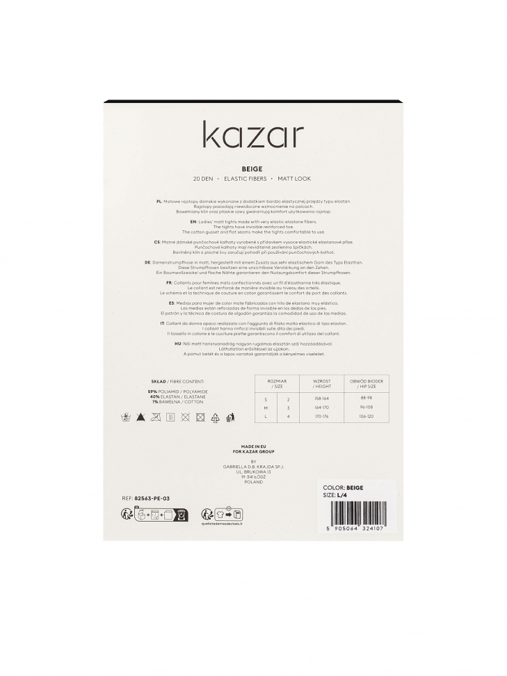 Collant beige opaco 20 DEN NETTIE