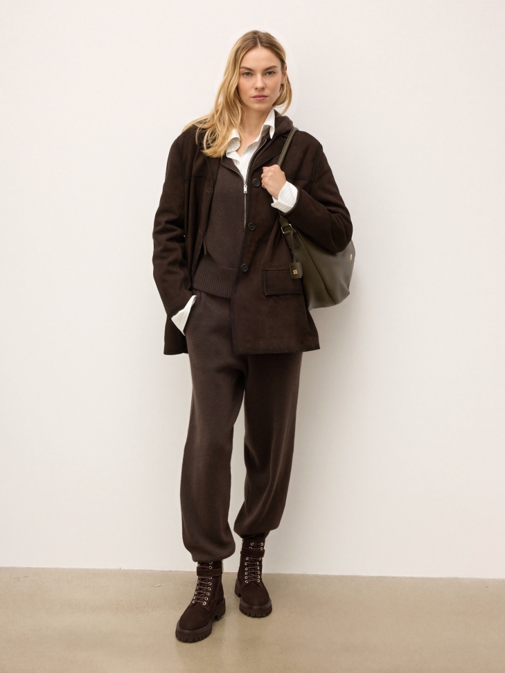 Stivali in pelle scamosciata con cerniera e allacciatura KELYN